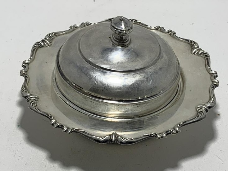 VINTAGE PERUANA STERLING SILVER BUTTER DISH