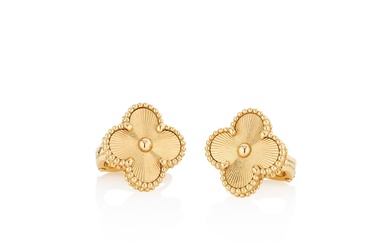 Van Cleef & Arpels, Pair of gold earrings, 'Vintage Alhambra'