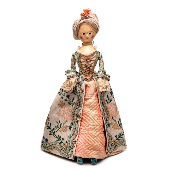 Very Fine and Rare Queen Anne Wooden Doll, Mid-18th Century