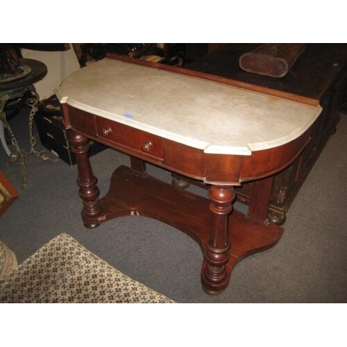 Victorian Mahogany Marble Top Hall Table with shaped Marble ...