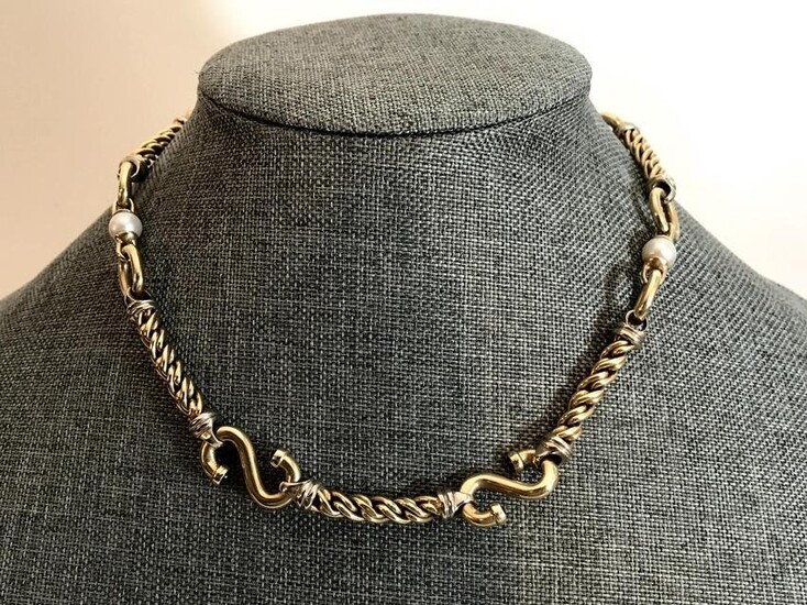 Vintage 14K Gold S Chain Necklace 45 Grams 16 1/2?