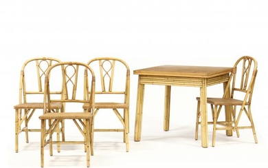 Vintage Bamboo Table and Four Chairs