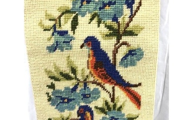 Vintage Birds Tapestry, Needlework Bell Pull, Wall Hanging