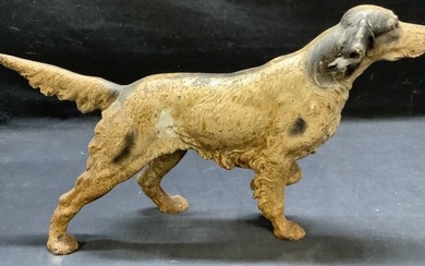 Vintage Enameled Cast Iron Dog Figural
