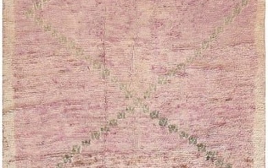 Vintage Geometric Lilac Moroccan Rug 13 ft 10 in x 5 ft 8 in (4.22 m x 1.73 m)