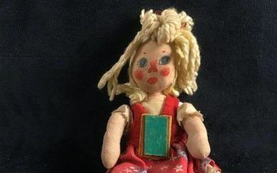 Vintage Hand Made Primitive Folk Fabric Doll