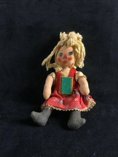 Vintage Hand Made Primitive Folk Fabric Doll