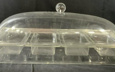 Vintage Lucite Buffet Serve Ware w Fitted Trays