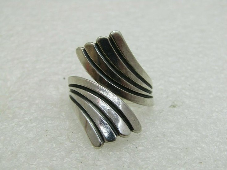 Vintage Sterling Silver Southwestern Bypass Ring, Sz.