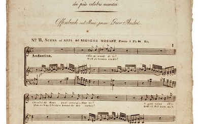 W. A. Mozart. Early edition of the parts of the aria "Ch'io mi scordi di te", K.505