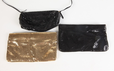 WHITING & DAVIS GROUP OF PURSES: TWO BLACK, ONE WHITE....
