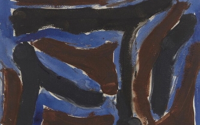 William Gear RA RBSA, Scottish 1915-1997 - Blue Abstract, 1994; gouache and ink on paper, signed and dated lower right 'Gear 94', 24 x 29 cm (ARR) Provenance: purchased from the Estate of the Artist by the present owner