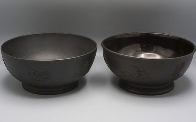 Zwei Basaltware Schalen / Two basalt ware bowls, wohl Wedgwood, 19. Jh.