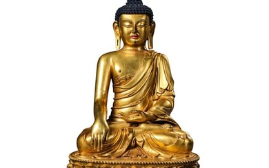 chinese Ming Dynasty gilt bronze Buddha sitting statue