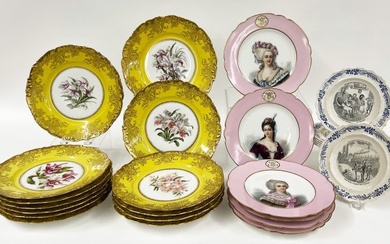 (on 27) THREE SETS OF FRENCH PORCELAIN PLATES