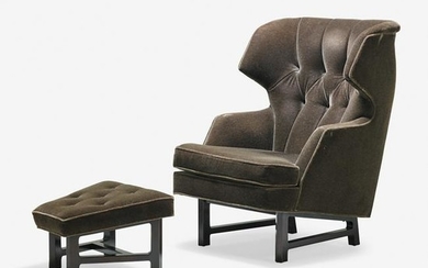 EDWARD WORMLEY Lounge chair and ottoman