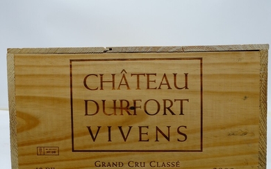 12 bouteilles CHÂTEAU DURFORT VIVENS 2008 2è GC Margaux Caisse bois d'origine