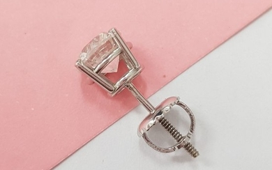 14 kt. White gold - Earrings - 0.95 ct Diamond - Diamond