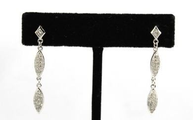 14K White Gold & Faux-Diamond Dangle Earrings