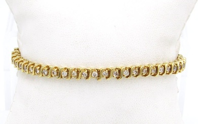 14K Yellow Gold 1.50ct Diamond Tennis Bracelet