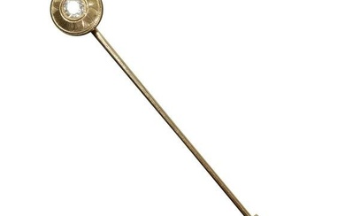 14k Gold and Diamond Stick Pin