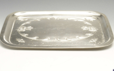 An Edwardian silver oblong tray.