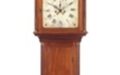 A FEDERAL MAHOGANY TALL-CASE-CLOCK, DIAL SIGNED BY DANIEL MUNROE & COMPANY (ACTIVE 1798-1804), CONCORD, MASSACHUSETTS, CIRCA 1800