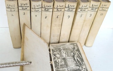 1710 HISTORY by LIVY 10 volumes Historiarum quod extat antique VELLUM BINDING