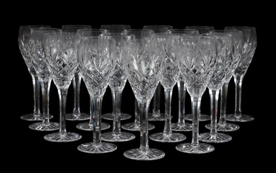18 CESKA "TRADITION" CRYSTAL WHITE WINE GLASSES