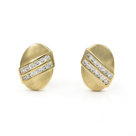 18 kt. Gold, Yellow gold - Earrings - 1.20 ct Diamond