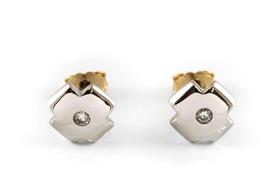 18 kt. White gold - Earrings - 0.15 ct Diamonds
