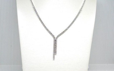 18 kt. White gold - Necklace - 7.00 ct Diamond