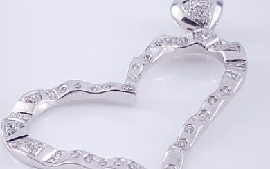18 kt. White gold - Necklace with pendant - 0.84 ct Diamond