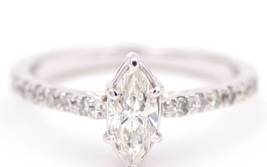 18 kt. White gold - Ring - 0.58 ct Diamond - Diamonds