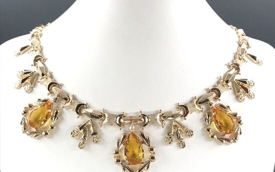 18 kt. Yellow gold - Necklace Citrine