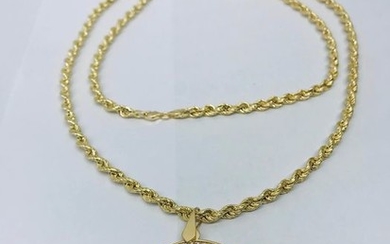 18 kt. Yellow gold - Necklace with pendant - 0.75 ct Diamond - Diamonds