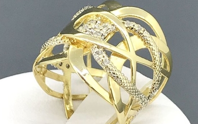 18 kt. Yellow gold - Ring - 0.10 ct Diamond