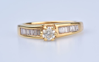 18 kt. Yellow gold - Ring - 0.33 ct Diamond