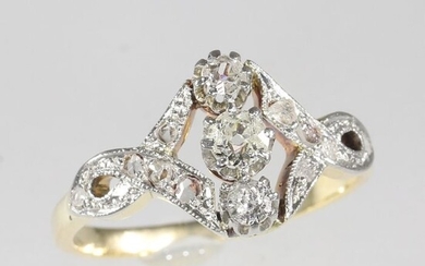 18 kt. Yellow gold - Ring, Engagement, Antique Victorian, Anno 1900 - 0.30 ct Diamond - Natural (untreated), Free resizing* NO RESERVE PRICE