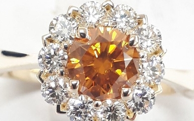 18 kt. yellow gold - Ring - 1.40 ct Diamond