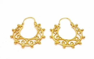 18 kts. Yellow gold - Earrings