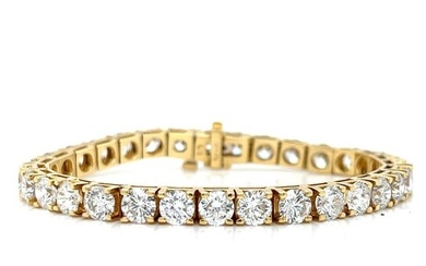 18K Yellow Gold 16.00 Ct. Diamond Tennis Bracelet