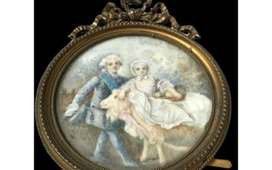 18th Century Miniature Porcelain Painting, Children &