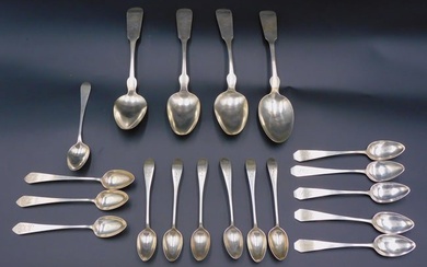 (19) American coin silver spoons. 18th and