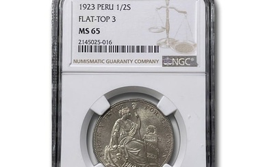 1923 Peru Silver 1/2 Sol MS-65