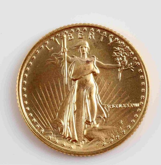 1987 GOLD 1/10 OZ AMERICAN EAGLE BU COIN