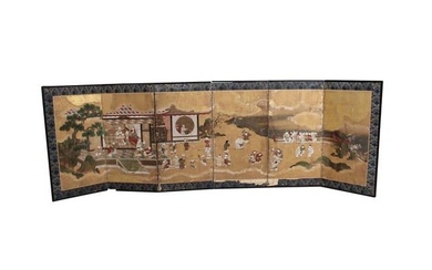 19th C. Chinese Six Panel Table Screen