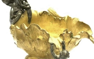 19th C. French Dore Bronze Centerpiece Bowl