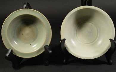 2 Chinese Longquan Celadon Plates, Song Dynasty