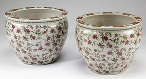 (2) Chinese ceramic fishbowls